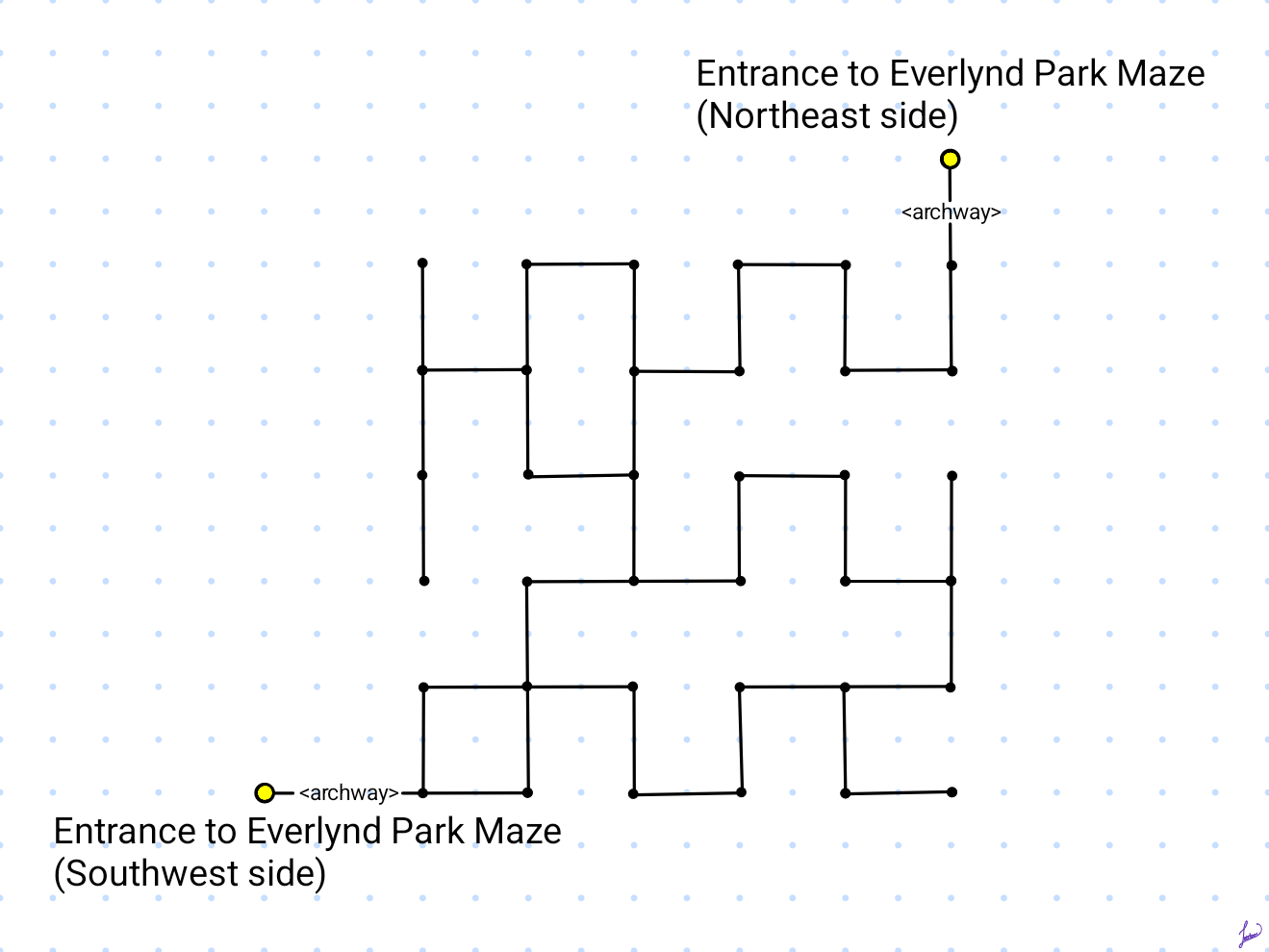 Map of Everlynd Park Maze